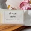 Close up of DitsyJaffa Bloom hand-poured wax melt focusing on label