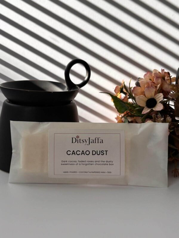 DitsyJaffa Cacao Dust hand-poured wax melt snap bar in glassine bag
