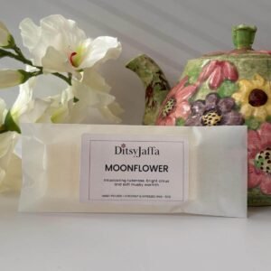 Ditsyjaffa Moonflower hand-poured wax melt snap bar in glassine bag.