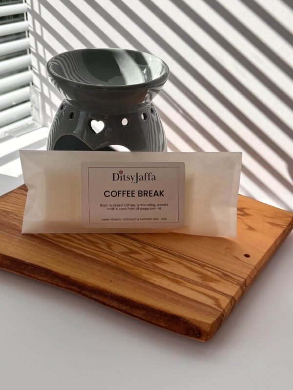 DitsyJaffa Coffee Break hand-poured wax melt snap bar in glassine bag